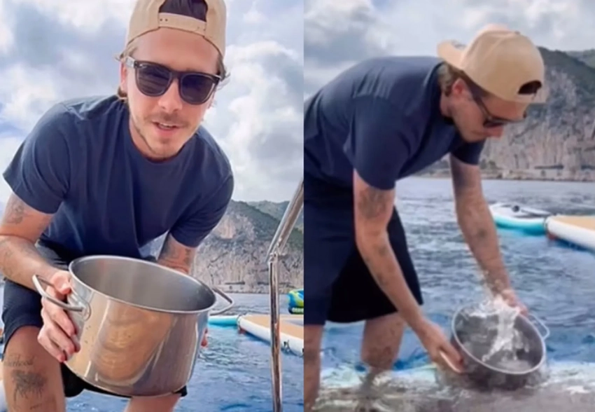 "Это отвратительно". Бруклина Бекхэма захейтили за его кулинарный совет по приготовлению пасты